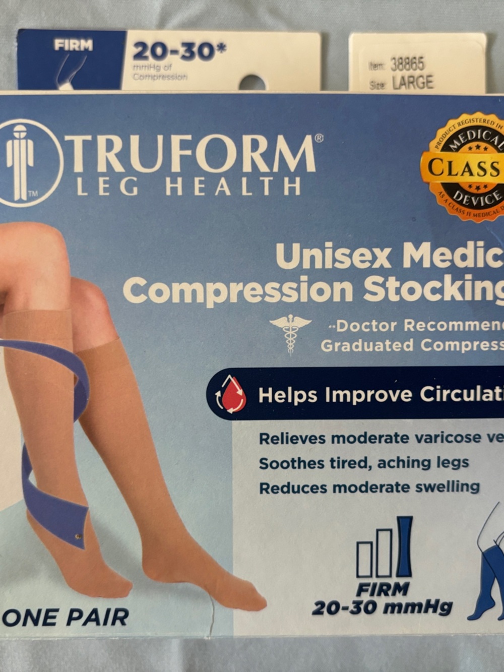 Truform Unisex Medical Compression Stockings - Beige (Large)